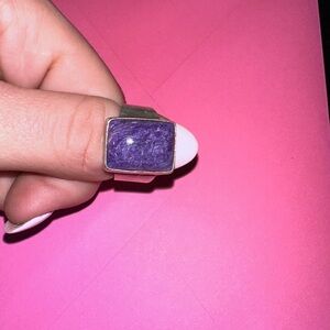 Purple Stone Silver Ring